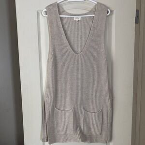 Aritzia Beige V-Neck Sweater Vest